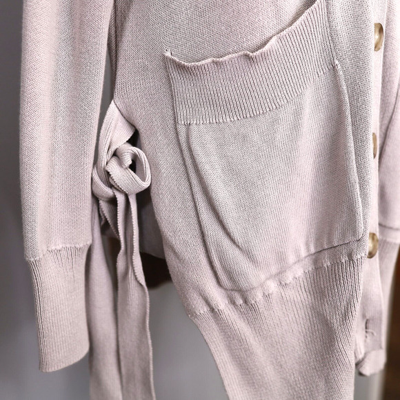 J Crew Sweater Womens XS Beige Long Cardigan Tunic Cotton Blend Pockets Grandpa - Picture 11 of 15